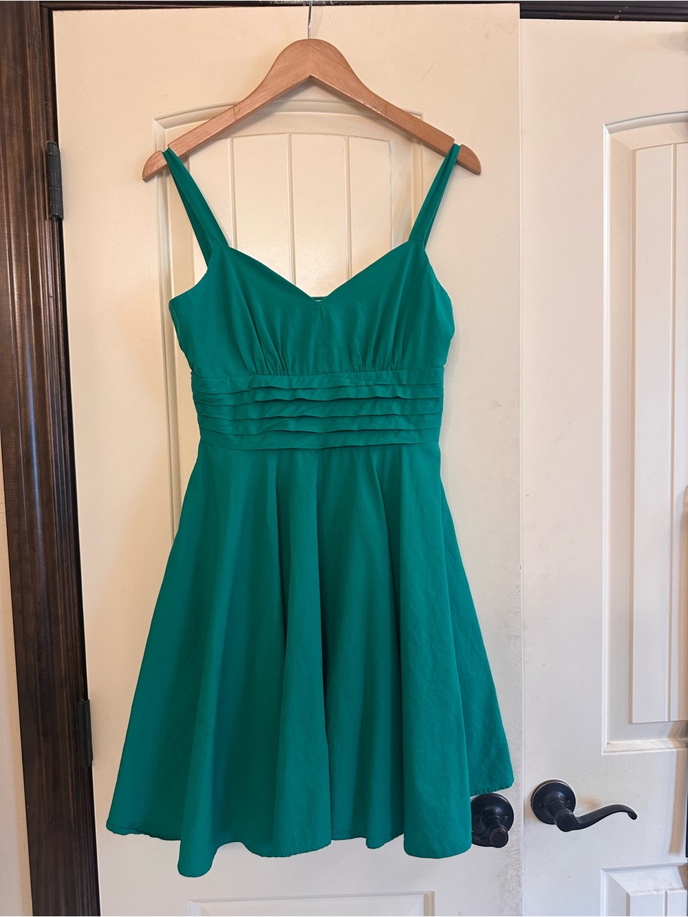 BB Dakota Green Fit-and-Flare Spaghetti Strap Mini Dress